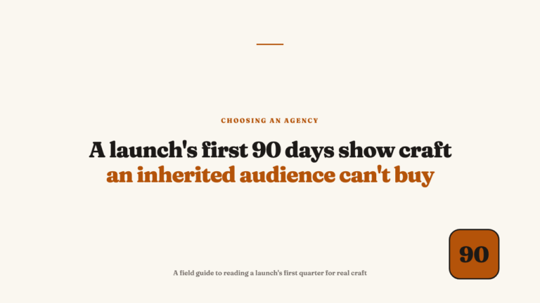 The First 90 Days Are the Most Honest Portfolio Piece
