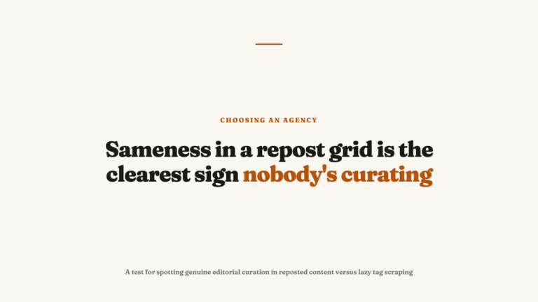 What you repost is an editorial decision, not a formality