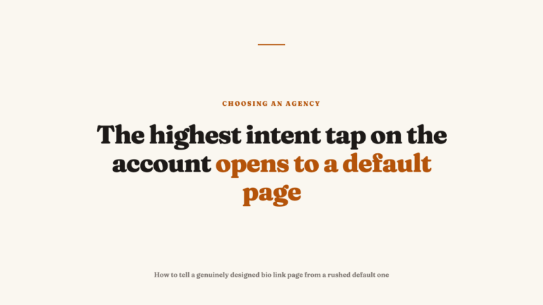 The Link in Bio Is a Landing Page, and It Shows