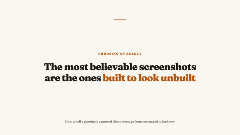 Judging the Craft of a Screenshotted Testimonial or DM