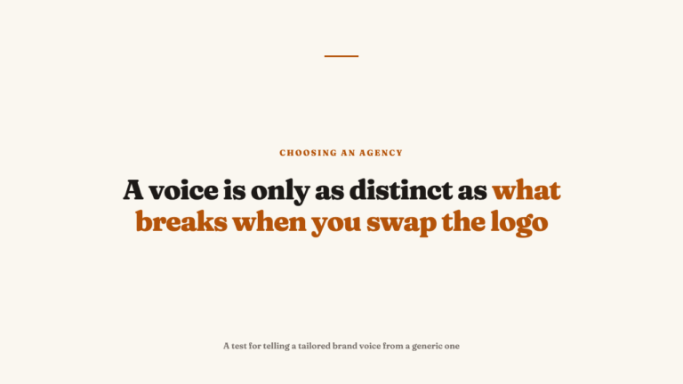 When a brand voice is distinct and when it is only loud