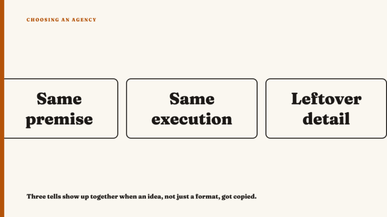 Where using a format ends and copying an idea begins